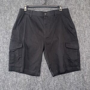 DENALI Men's Stretch Cargo Shorts Size 38 Comfort Waistband Black Casual Cotton